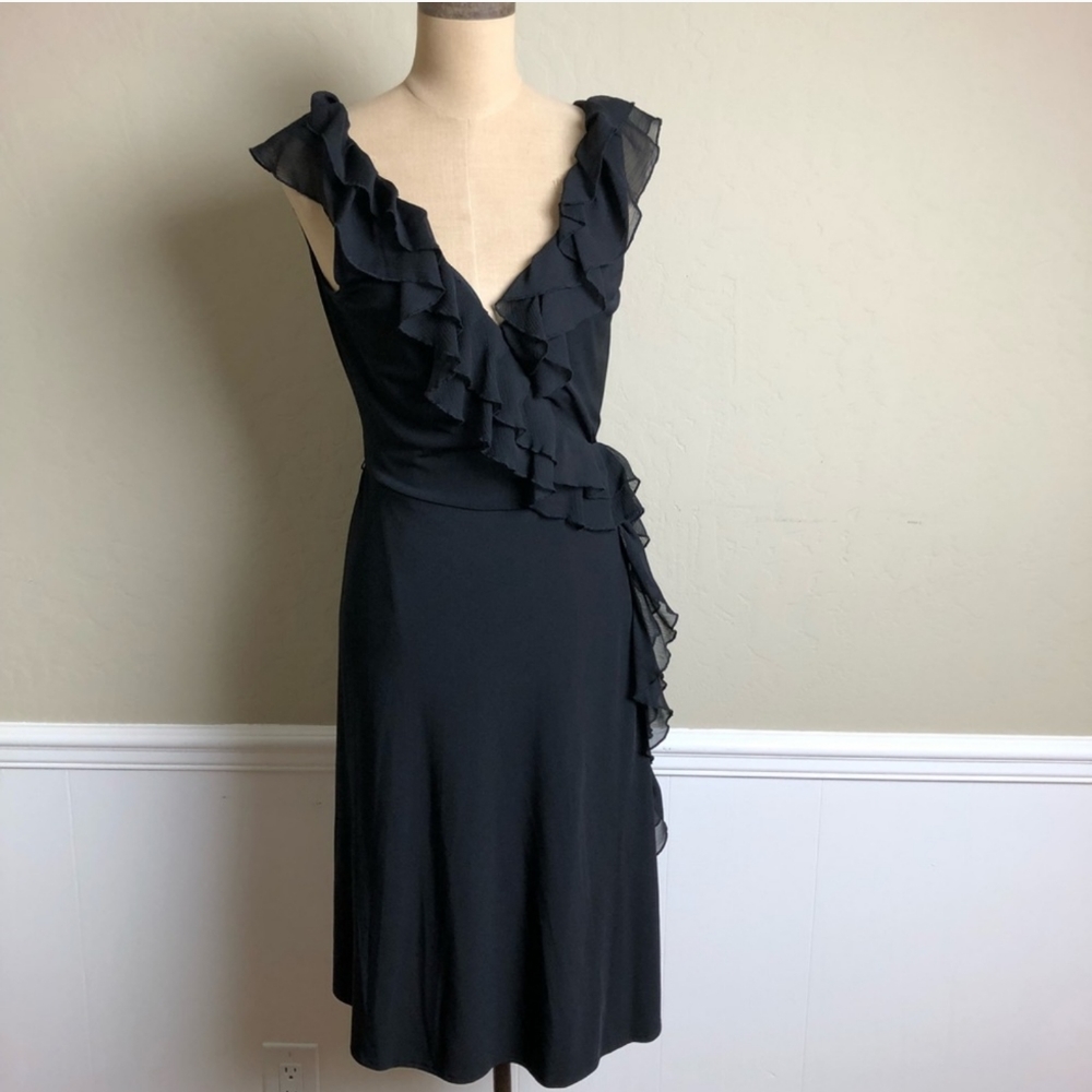 NWT Sz14 Suzi Chin Ruffle Wrap Cocktail / Party Dress